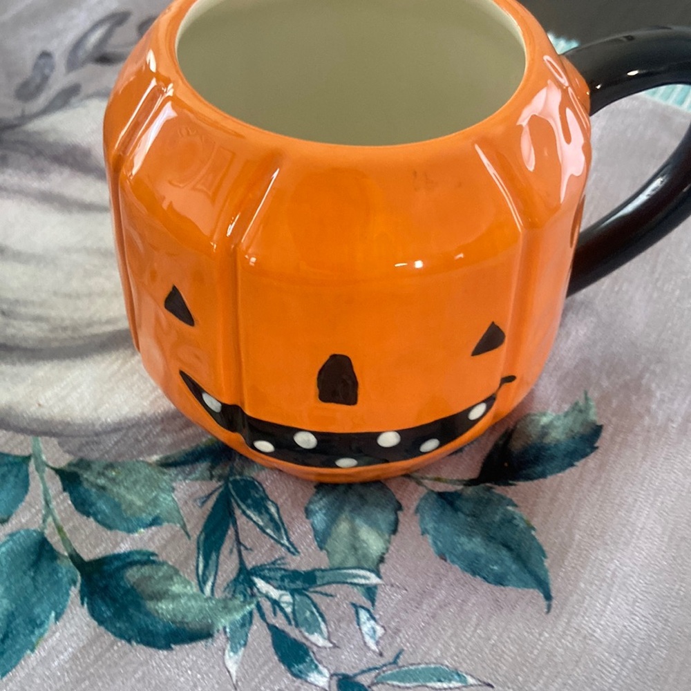 Magenta M Stamped Jack-O-Lantern Mug